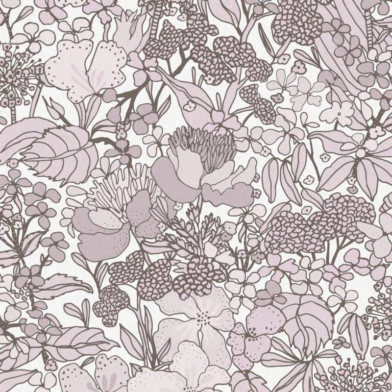 PROFHOME 377565-GU Blumen Tapete Dschungel Matt Creme Braun Weiß 0,53 m x 10,05 m 5,33 m2 Creme von Profhome