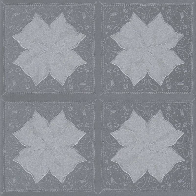 PROFHOME 378455-GU Exklusive Luxus Tapete Ornament glitzernd Grau Silber 0,53 m x 10,05 m 5,33 m2 Grau von Profhome