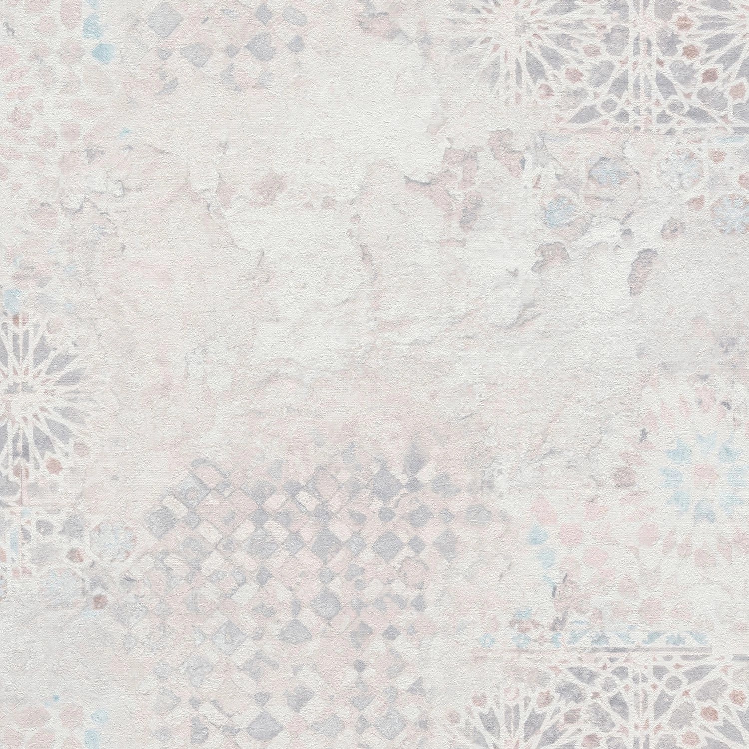 PROFHOME 378583-GU Grafik Tapete Used Look Matt Weiß Grau 0,53 m x 10,05 m 5,33 m2 Weiß von Profhome