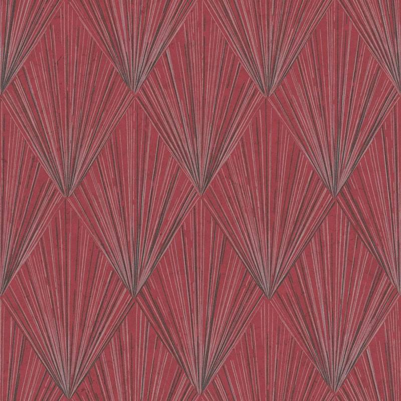 PROFHOME 378642-GU Grafik Tapete Geometrisch Matt Rot Schwarz Grau 0,53 m x 10,05 m 5,33 m2 Rot von Profhome