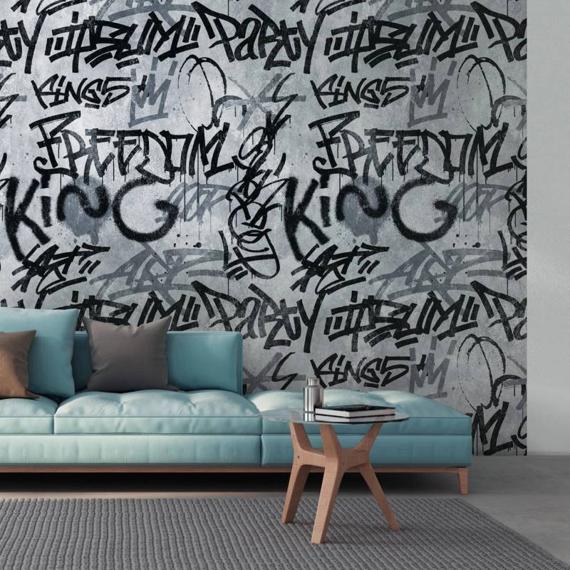 PROFHOME 382511-GU Fototapete Graffiti Matt Grau Schwarz 1,59 m x 2,8 m 0,53 m x 8,80 m 4,45 m2 Grau PROFHOME 382511-GU Fototapete Graffiti Matt Grau Schwarz 1,59 m x 2,8 m 0,53 m x 8,80 m 4,45 m2 Grau von Profhome