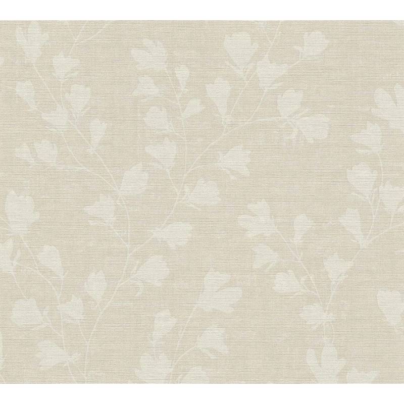 PROFHOME 387474-GU Blumen Tapete Textiloptik Matt Beige Grau Taupe 0,53 m x 10,05 m 5,33 m2 Beige von Profhome