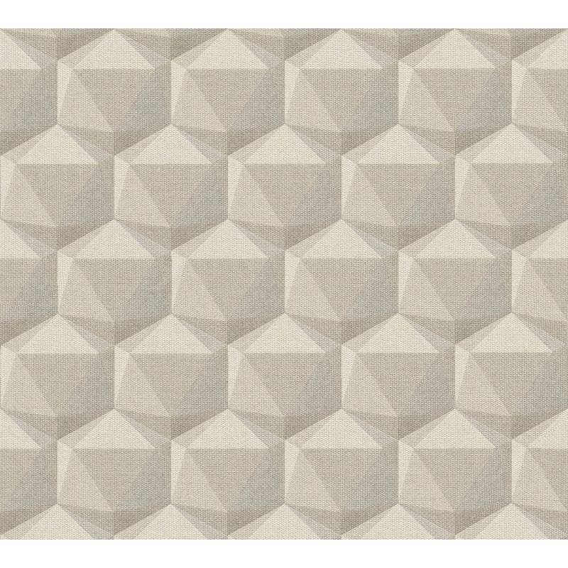 PROFHOME 387485-GU Grafik Tapete Retro Matt Creme Elfenbein Beige-Grau 0,53 m x 10,05 m 5,33 m2 Creme von Profhome