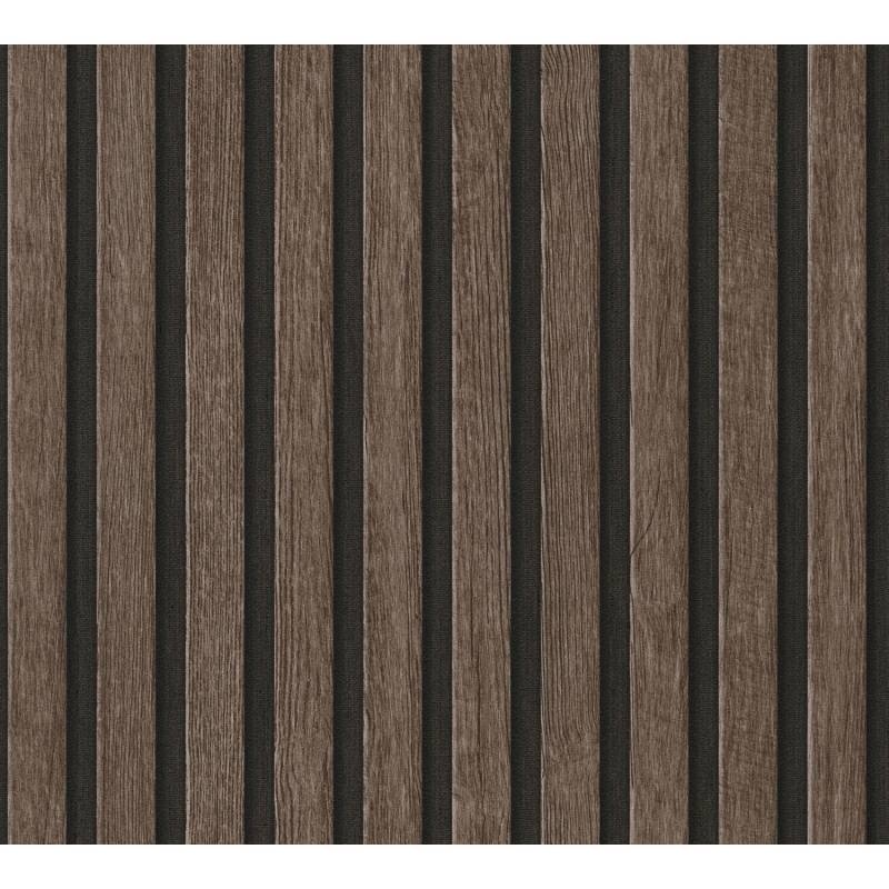 PROFHOME 391093-GU Holz Tapete Streifen Matt Braun Schwarz 0,53 m x 10,05 m 5,33 m2 Braun von Profhome