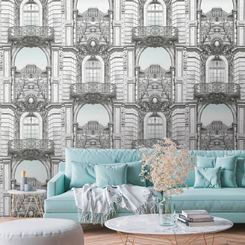 PROFHOME 393111-GU Fototapete Architektur Matt Weiß Schwarz Grau 1,59 m x 2,8 m 0,53 m x 8,80 m 4,45 m2 Weiß PROFHOME 393111-GU Fototapete Architektur Matt Weiß Schwarz Grau 1,59 m x 2,8 m 0,53 m x 8,80 m 4,45 m2 Weiß von Profhome