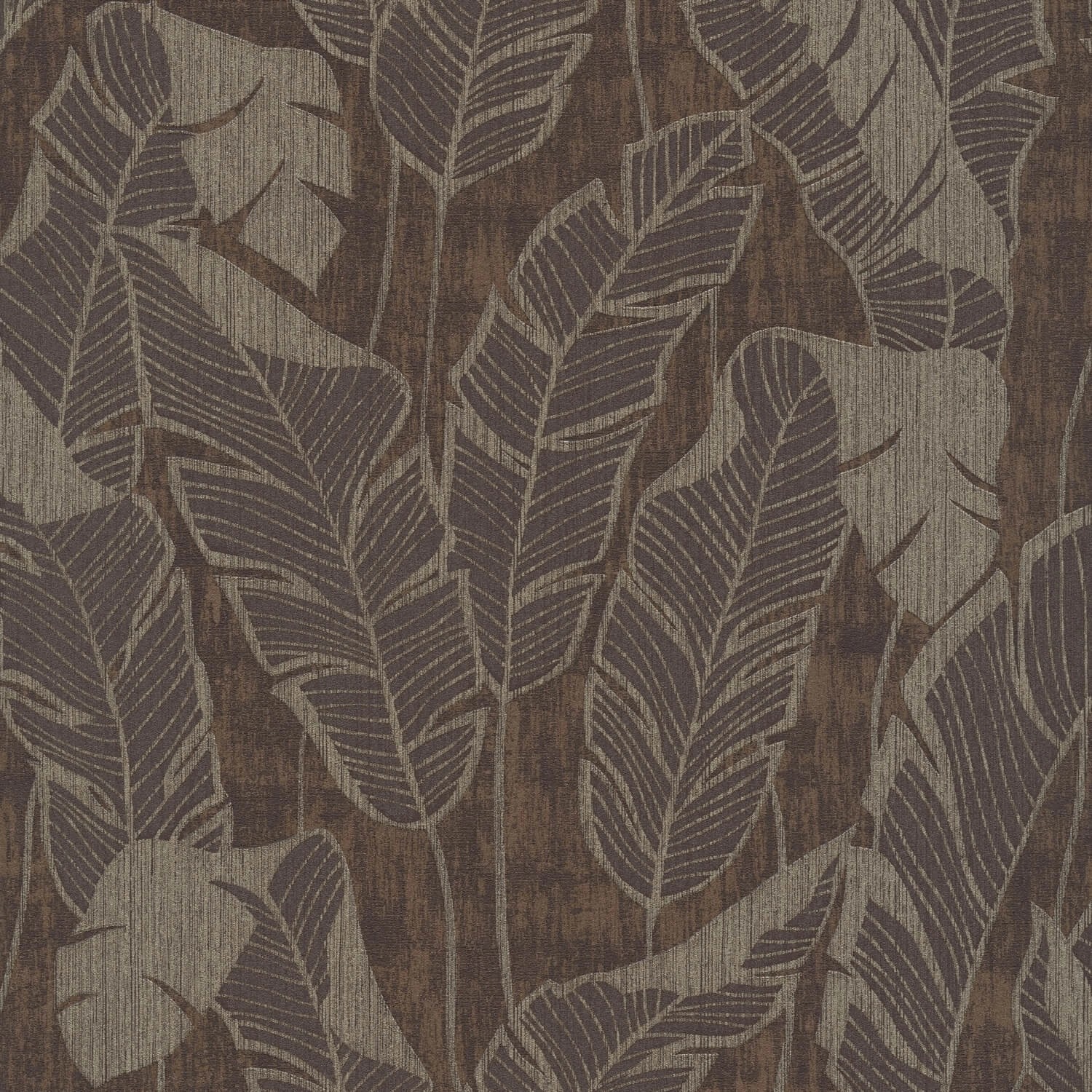 PROFHOME 395023-GU Natur Tapete Floral glänzend Braun Grau Schwarz 0,53 m x 10,05 m 5,33 m2 Braun von Profhome