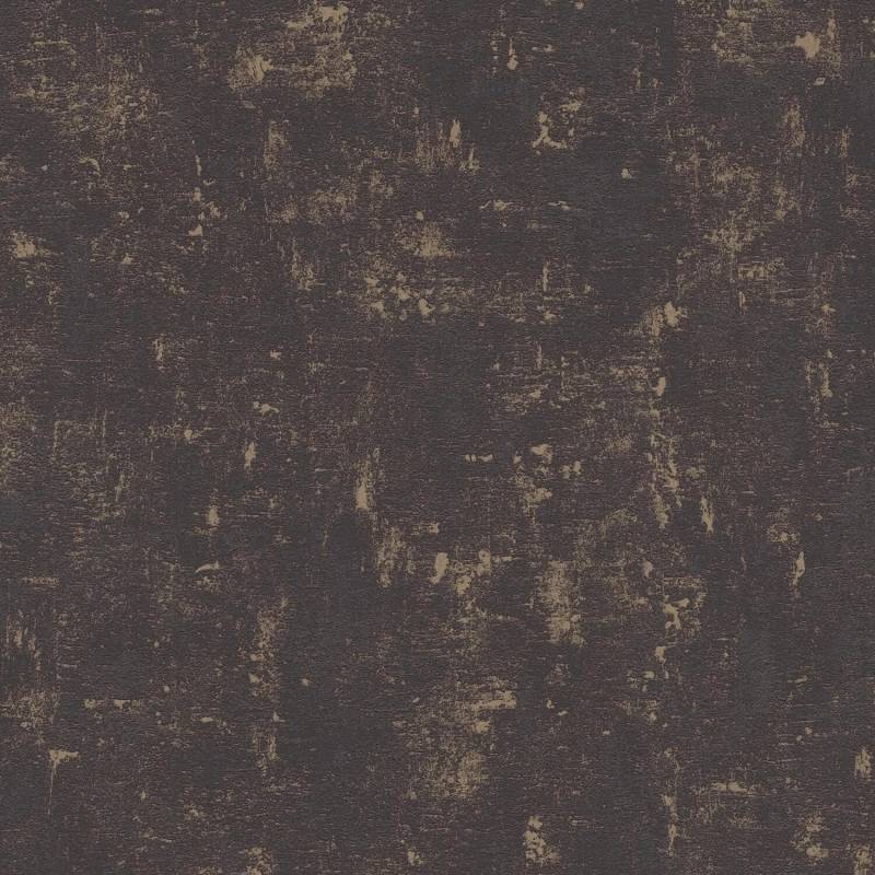 PROFHOME 395115-GU Spachtel Putz Tapete Struktur schimmernd Schwarz Gold 0,53 m x 10,05 m 5,33 m2 Schwarz von Profhome