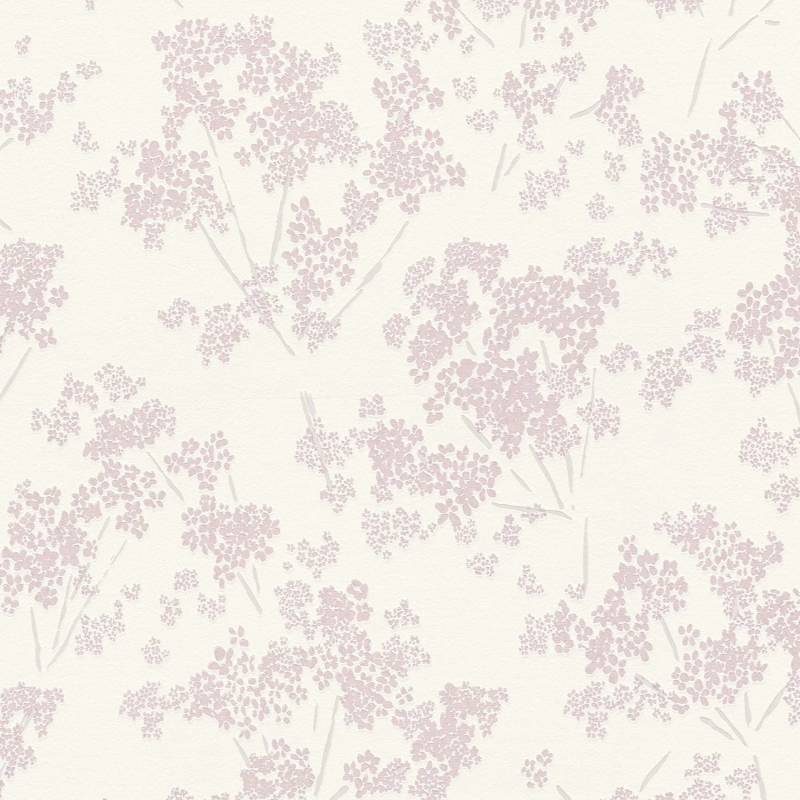 PROFHOME 395481-GU Blumen Tapete Floral Schimmernd Weiß Rosa 0,53 m x 10,05 m 5,33 m2 Weiß von Profhome