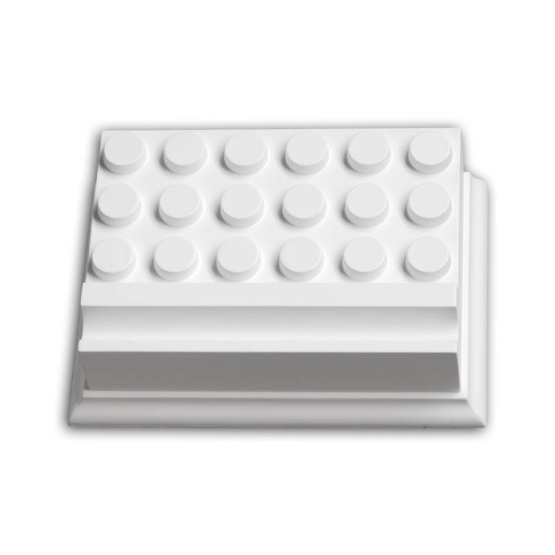 PROFHOME 405102 Mutulus Fassadenstuck Zierelement Fassaden Element 12,7 cm x 5,8 cm x 19 cm Weiß von Profhome