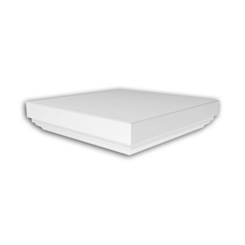 PROFHOME 473101 Vollbalustrade Pfostenabdeckung Außenstuck Balustrade-Dekoration, 26,8 cm x 26,8 cm x 5,5 cm Weiß von Profhome