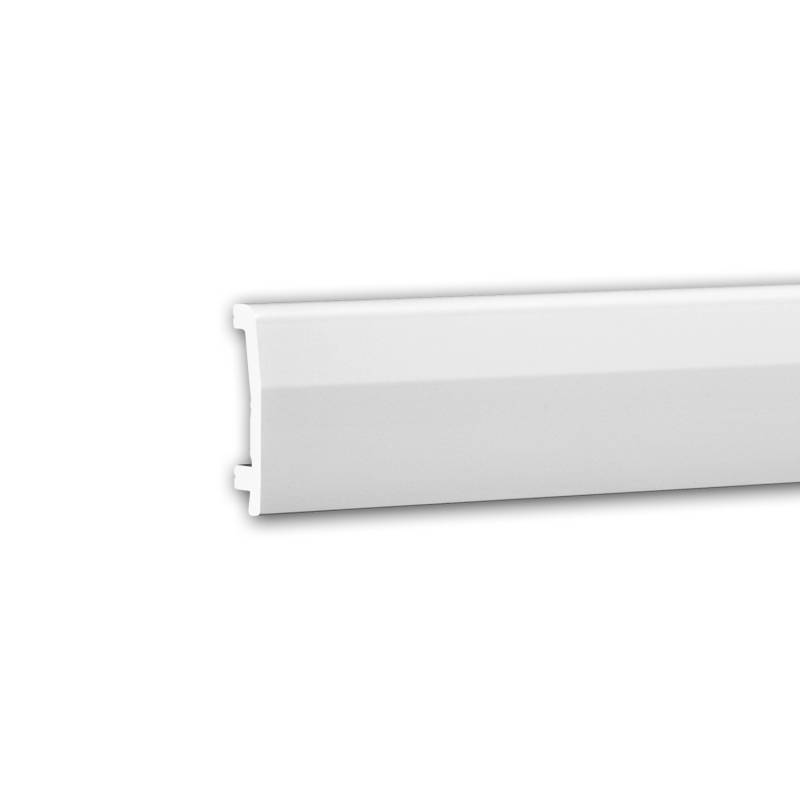 PROFHOME 653106 Sockelleiste Fußleiste Stuckleiste aus Polyurethan Stoßfest 2 m 200 cm x 1,7 cm x 7,0 cm Weiß von Profhome