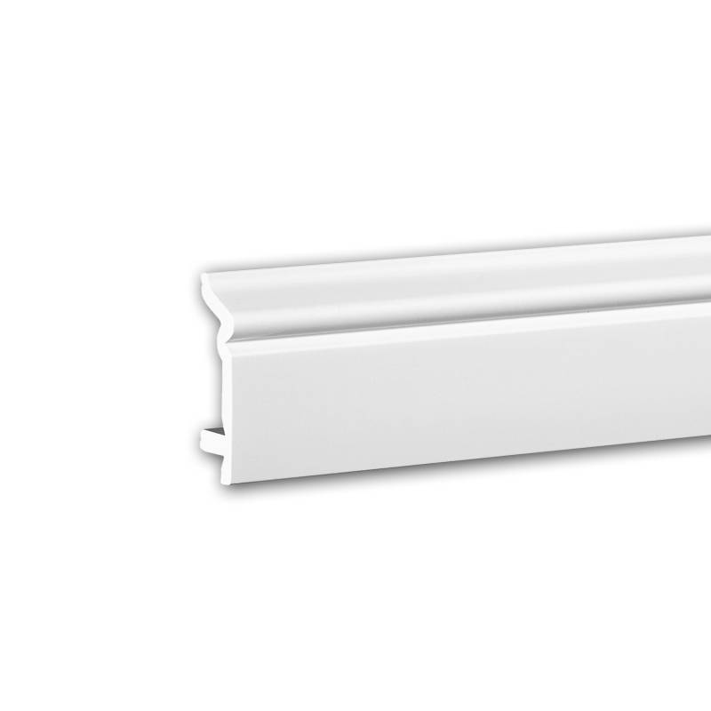 PROFHOME 653107 Sockelleiste Fußleiste Stuckleiste aus Polyurethan Stoßfest 2 m 200 cm x 2,2 cm x 8,0 cm Weiß von Profhome