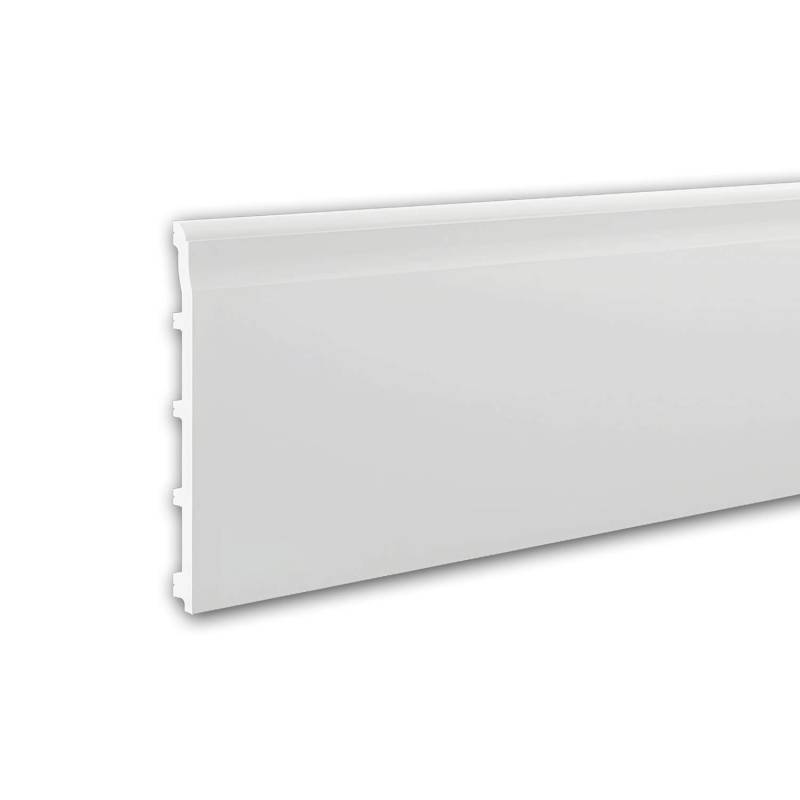 PROFHOME 653805 Sockelleiste Fußleiste Zierleiste Stuckleiste 2 m 200 cm x 1,5 cm x 20 cm Weiß von Profhome