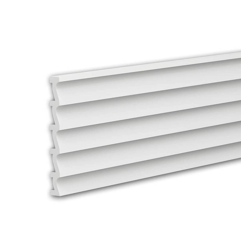PROFHOME 659801 3D Wandpaneel Wandvertäfelung Akustikpaneel Stuckleiste 2 m 200 cm x 2,5 cm x 25,1 cm Weiß PROFHOME 659801 3D Wandpaneel Wandvertäfelung Akustikpaneel Stuckleiste 2 m 200 cm x 2,5 cm x 25,1 cm Weiß von Profhome