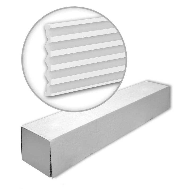 PROFHOME 659802-280-Box 3D Wandpaneele 1 Karton Set mit 3 Paneelen 8,4 m Weiß von Profhome