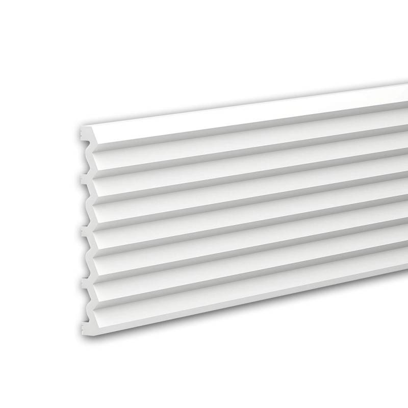 PROFHOME 659803 3D Wandpaneel Wandvertäfelung Akustikpaneel Stuckleiste 2 m 200 cm x 2,5 cm x 24 cm Weiß PROFHOME 659803 3D Wandpaneel Wandvertäfelung Akustikpaneel Stuckleiste 2 m 200 cm x 2,5 cm x 24 cm Weiß von Profhome