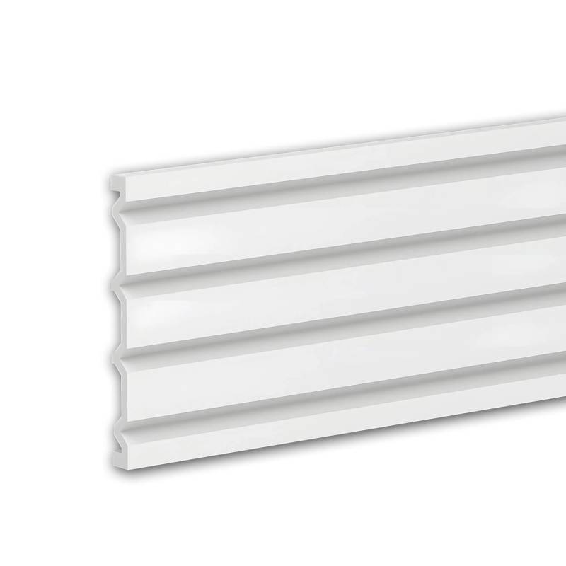 PROFHOME 659806 3D Wandpaneel Wandvertäfelung Akustikpaneel Stuckleiste 2 m 200 cm x 2 cm x 24 cm Weiß PROFHOME 659806 3D Wandpaneel Wandvertäfelung Akustikpaneel Stuckleiste 2 m 200 cm x 2 cm x 24 cm Weiß von Profhome