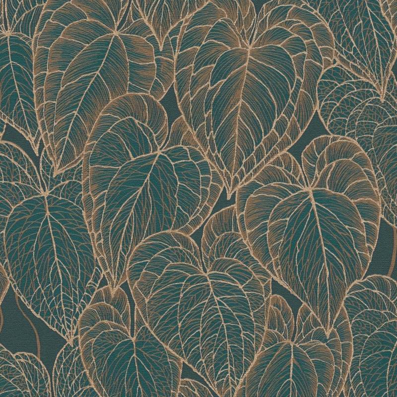PROFHOME 781281-GU Natur Tapete Floral schimmernd Braun Grün Gold 0,53 m x 10,05 m 5,33 m2 Braun von Profhome