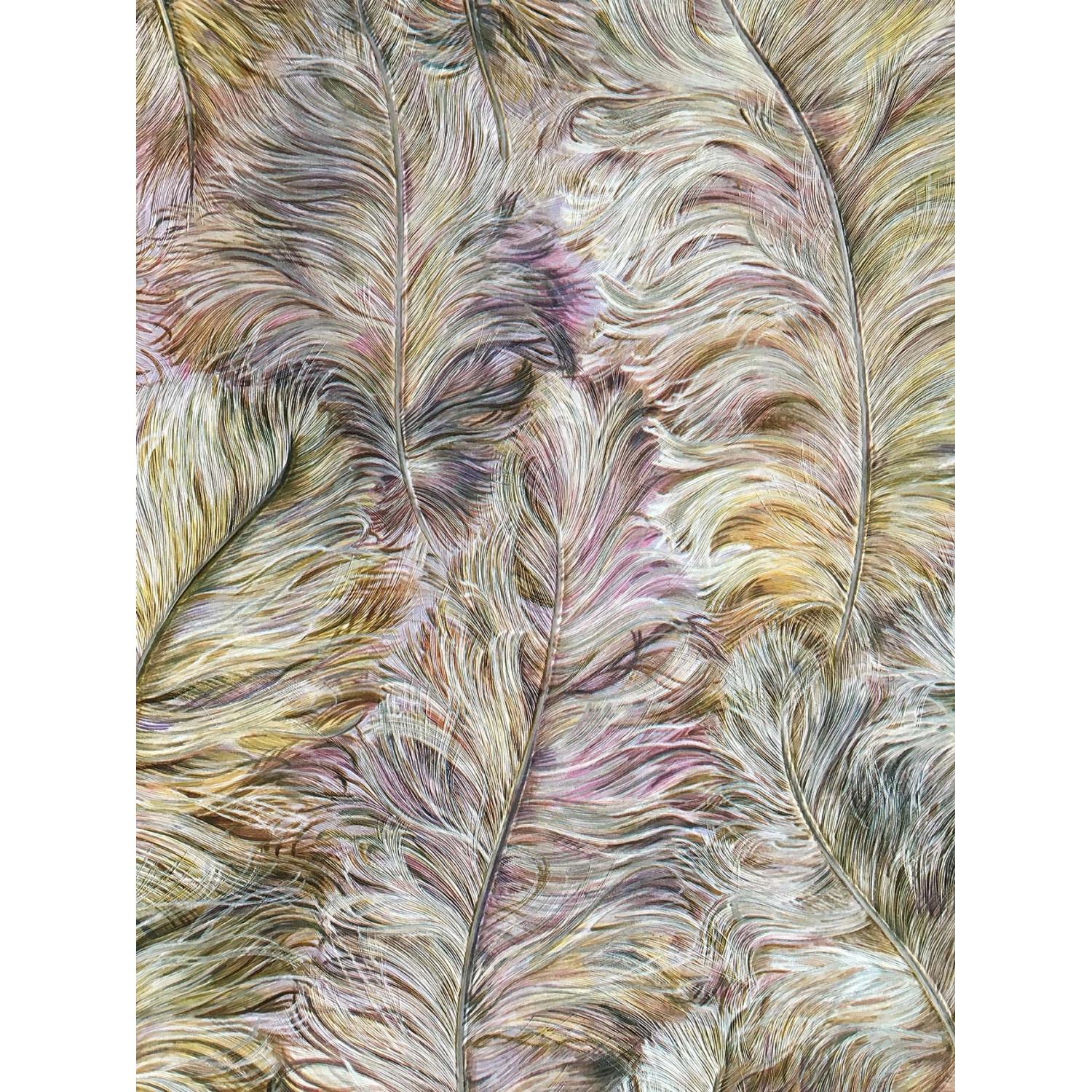 PROFHOME 822205 Luxus Tapete Federn glänzend alt-Rosa Gold-Gelb Silber 0,53 m x 10,05 m 5,33 m2 Violett PROFHOME 822205 Luxus Tapete Federn glänzend alt-Rosa Gold-Gelb Silber 0,53 m x 10,05 m 5,33 m2 Violett von Profhome