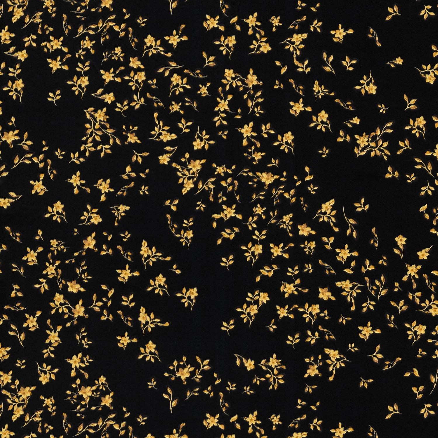 PROFHOME 935854-GU Blumen Tapete Floral glänzend Schwarz Gold 7,035 m2 0,70 m x 10,05 m 7,035 m2 Schwarz von Profhome