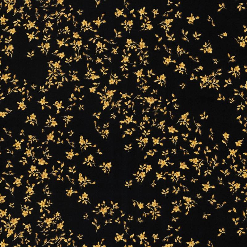 PROFHOME 935854-GU Blumen Tapete Floral glänzend Schwarz Gold 7,035 m2 0,70 m x 10,05 m 7,035 m2 Schwarz von Profhome