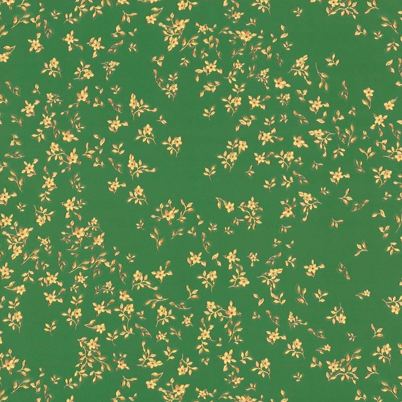 PROFHOME 935856-GU Blumen Tapete Floral glänzend Grün Gold Gelb 7,035 m2 0,70 m x 10,05 m 7,035 m2 Grün von Profhome