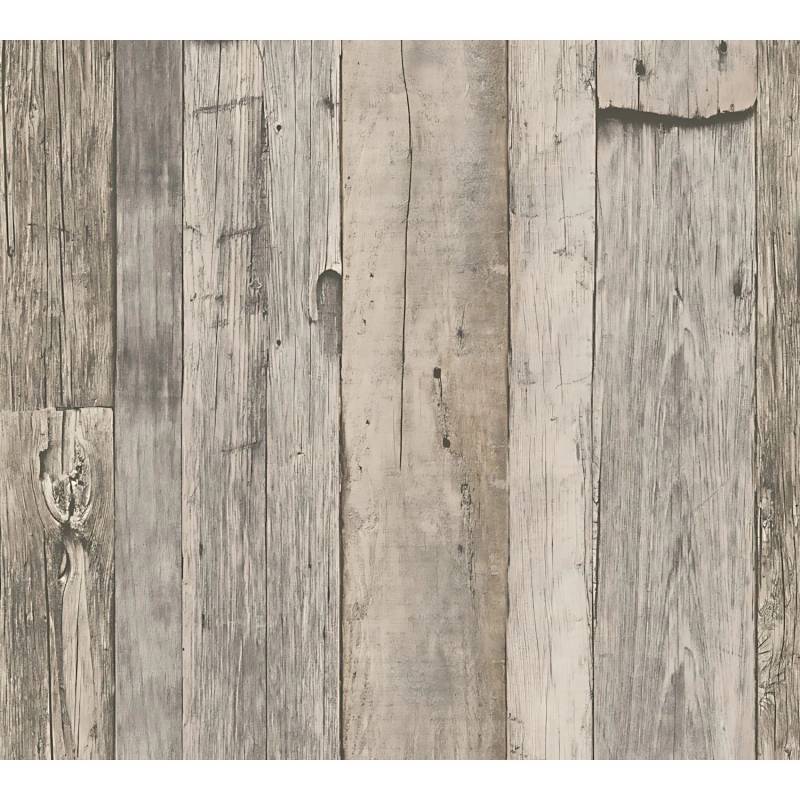 PROFHOME 959312-GU Holz Tapete Holzoptik Matt Grau Weiß Beige 0,53 m x 10,05 m 5,33 m2 Grau von Profhome