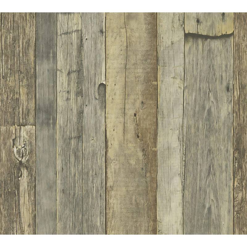 PROFHOME 959313-GU Holz Tapete Holzoptik Matt Grau Weiß Beige 0,53 m x 10,05 m 5,33 m2 Grau von Profhome
