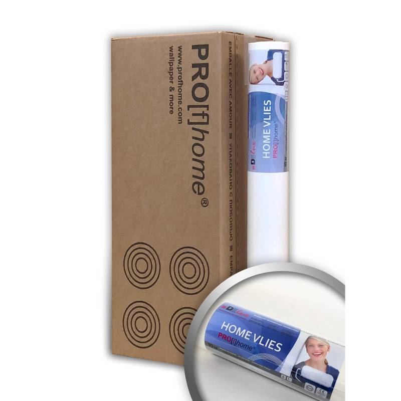 PROFHOME HomeVlies glatte überstreichbare Vliestapete Glattvlies Renoviervlies 1 Karton mit 4 Rollen 21 m2 Weiß von Profhome