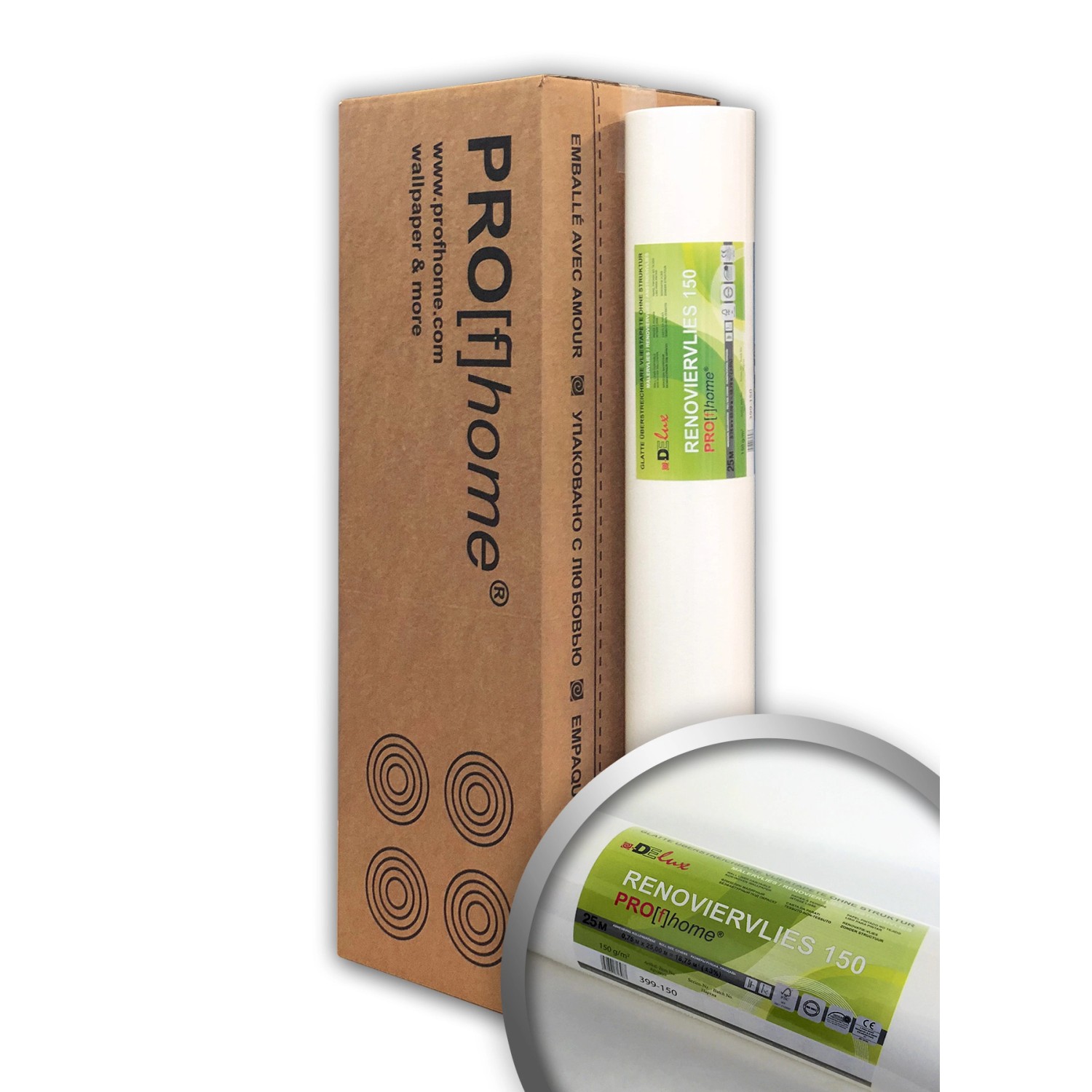 PROFHOME Renoviervlies 150 g Malervlies Anstrich-Vlies Vliestapete Weiß 1 Karton mit 4 Rollen 75 m2 Weiß PROFHOME Renoviervlies 150 g Malervlies Anstrich-Vlies Vliestapete Weiß 1 Karton mit 4 Rollen 75 m2 Weiß von Profhome