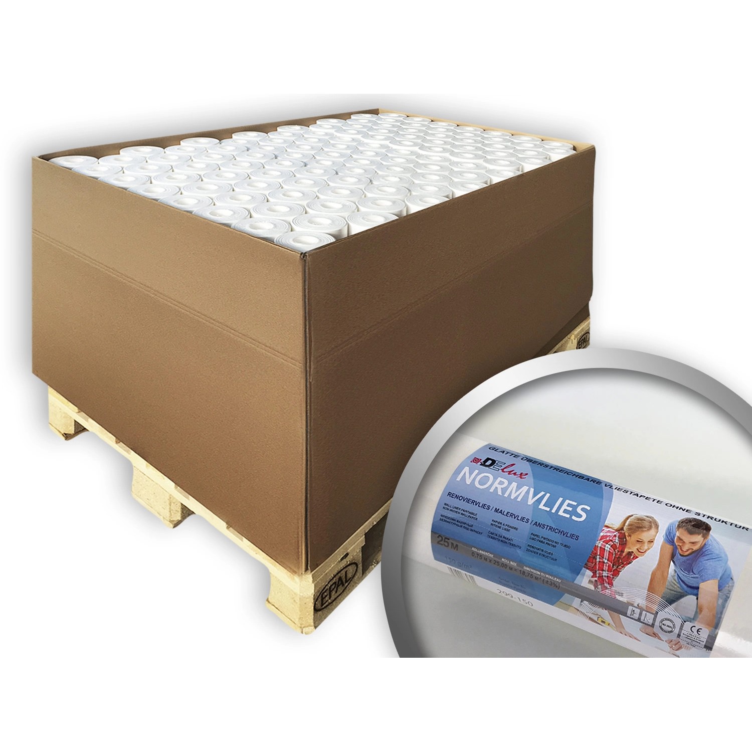 PROFHOME Renoviervlies NORMVLIES 150 g Malervlies Anstrich-Vlies Weiß 1 Palette, 1 Palette mit 96 Rollen 1800 m2 Weiß PROFHOME Renoviervlies NORMVLIES 150 g Malervlies Anstrich-Vlies Weiß 1 Palette, 1 Palette mit 96 Rollen 1800 m2 Weiß von Profhome