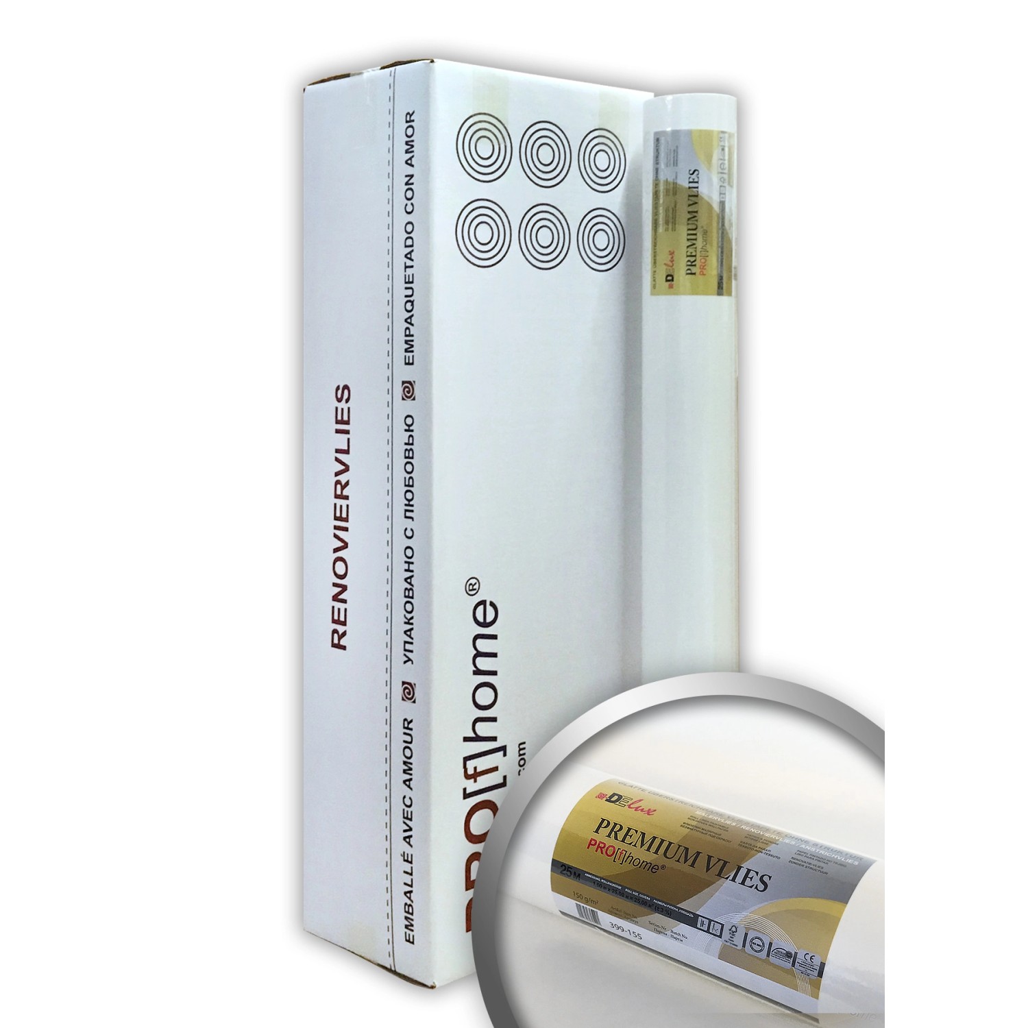 PROFHOME Renoviervlies PremiumVlies 150 g glattes Profi-malervlies Weiß 6 Rollen 150 m2 1 Karton mit 6 Rollen 150 m2 Weiß PROFHOME Renoviervlies PremiumVlies 150 g glattes Profi-malervlies Weiß 6 Rollen 150 m2 1 Karton mit 6 Rollen 150 m2 Weiß von Profhome