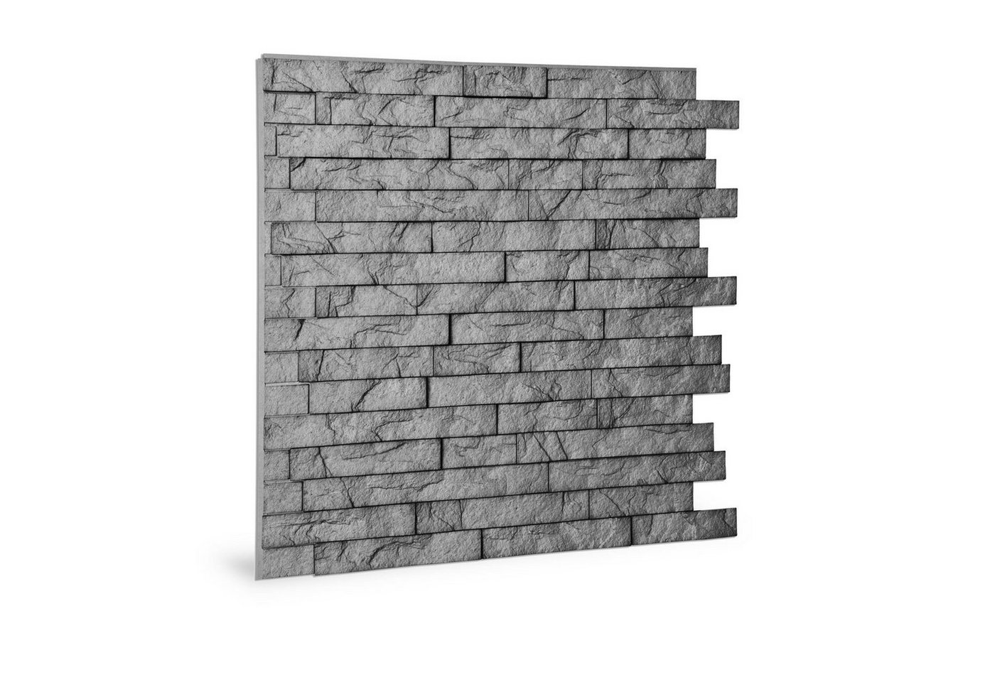 Profhome 3D Wandpaneel 704500, BxL: 60x61 cm, 0.33 qm, (Wandpaneel-Set, 6-tlg., Wandverkleidung Ledge Stone Portland Cement in Stein Optik) glänzend grau von Profhome