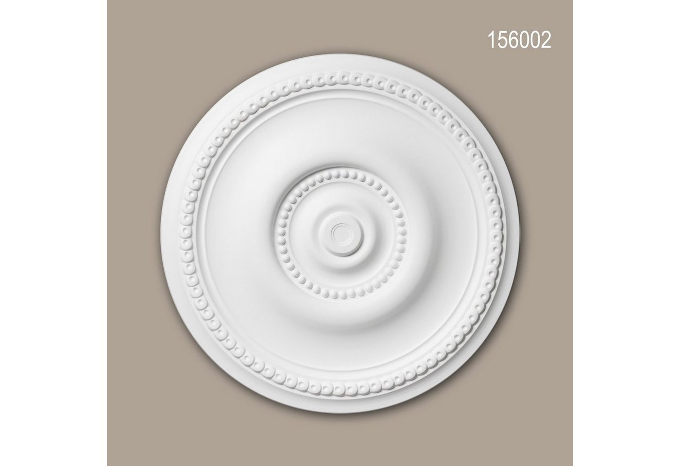 Profhome Decken-Rosette 156002 (Rosette, 1 St., Deckenrosette, Medallion, Stuckrosette, Deckenelement, Zierelement, Durchmesser 52 cm), weiß, vorgrundiert, Stil: Jugendstil von Profhome