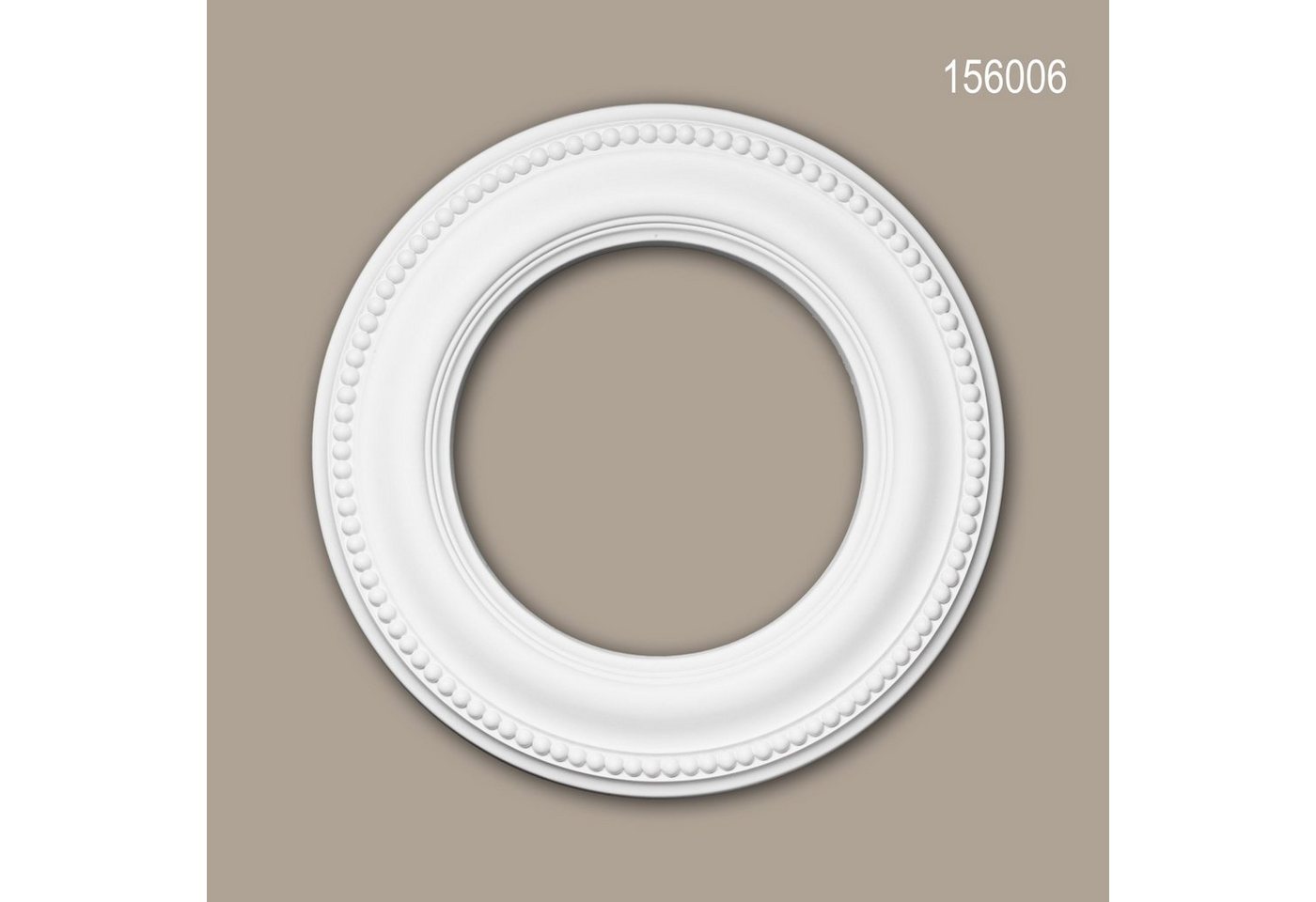 Profhome Decken-Rosette 156006 (Rosette, 1 St., Deckenrosette, Medallion, Stuckrosette, Deckenelement, Zierelement, Durchmesser 33 cm), weiß, vorgrundiert, Stil: Neo-Klassizismus von Profhome
