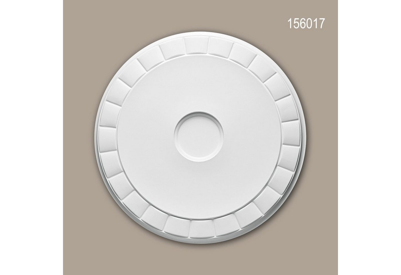 Profhome Decken-Rosette »156017« (Rosette, 1 Stück, Deckenrosette, Medallion, Stuckrosette, Deckenelement, Zierelement, Durchmesser 45 cm), weiß, vorgrundiert, Stil: Modern von Profhome
