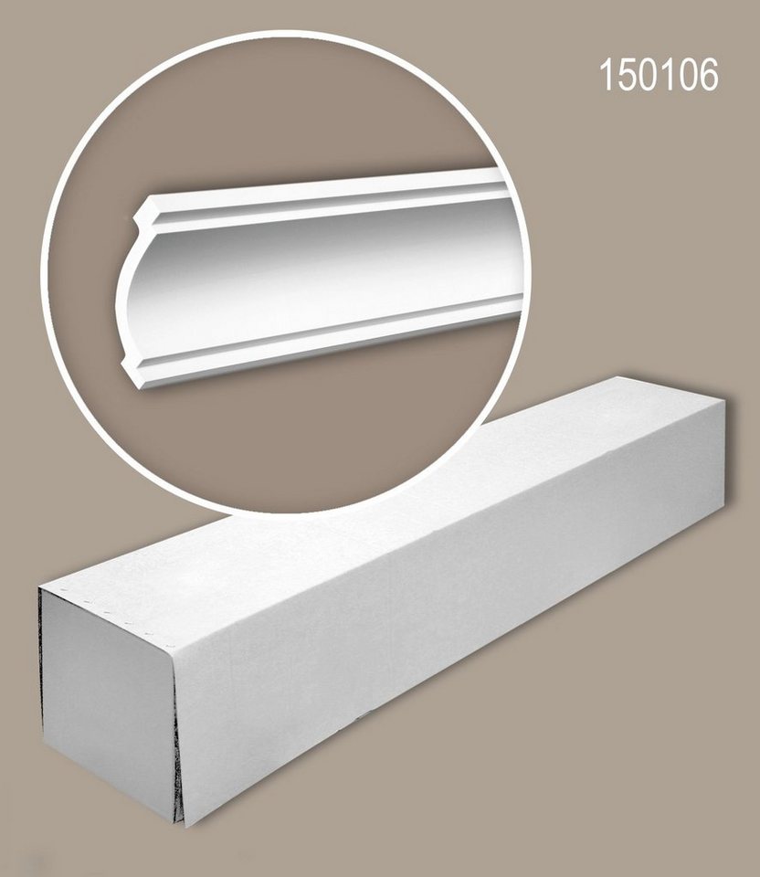 Profhome Deckenleiste 150106-box, kleben, Polyurethan Hartschaum, 14-St., 1 Karton SET mit 14 Leisten Eckleisten Stuckleisten 28 m von Profhome