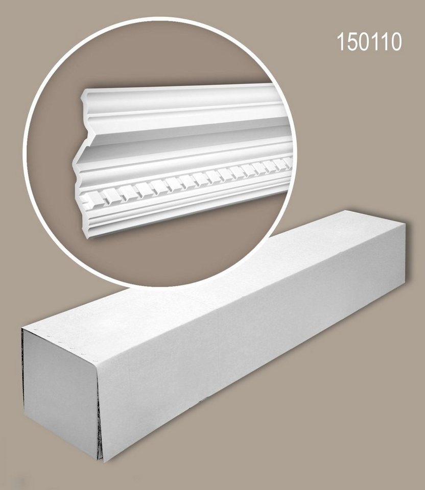 Profhome Deckenleiste 150110-box, kleben, Polyurethan Hartschaum, 5-St., 1 Karton SET mit 5 Leisten Eckleisten Stuckleisten 10 m von Profhome