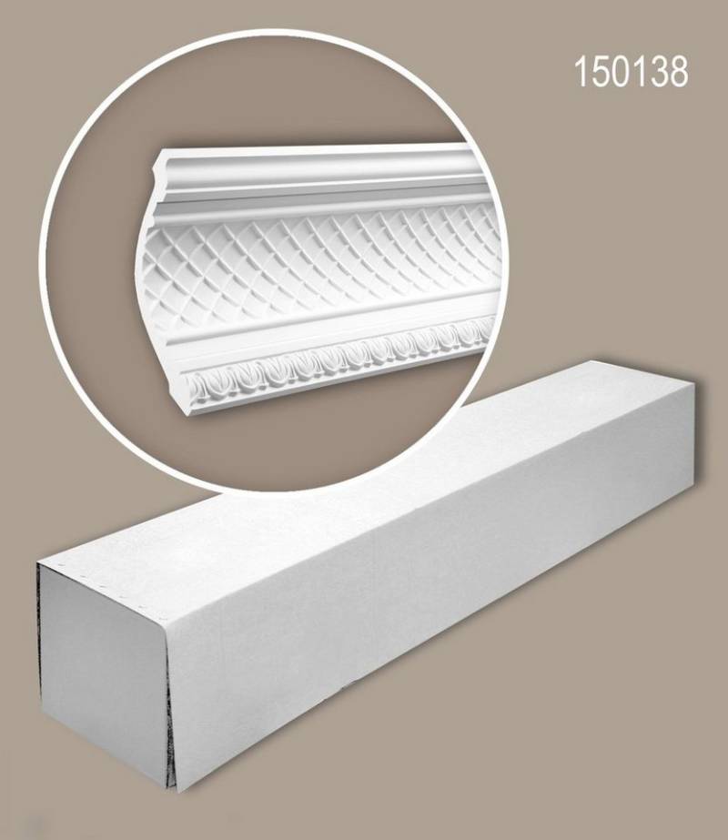 Profhome Deckenleiste 150138 Eckleisten 1 Karton SET mit 4 Stuckleisten 8 m, kleben, Polyurethan Hartschaum, 4-St., 1 Karton SET mit 4 Leisten Eckleisten Stuckleisten 8 m von Profhome