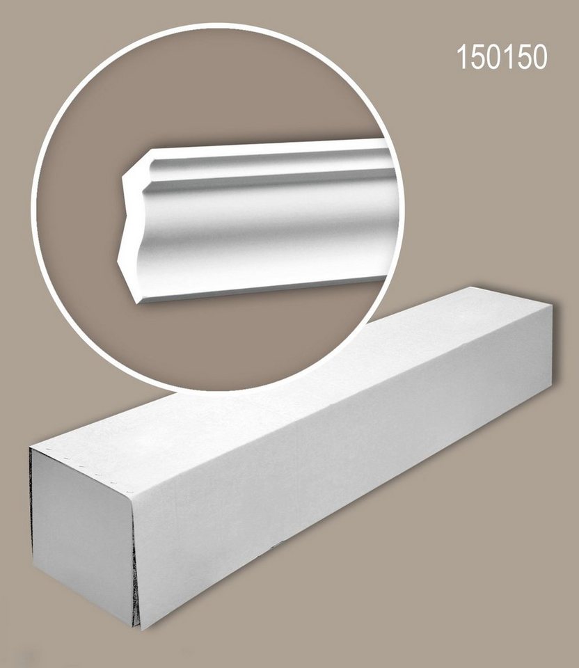 Profhome Deckenleiste 150150-box, kleben, Polyurethan Hartschaum, 25-St., 1 Karton SET mit 25 Leisten Eckleisten Stuckleisten 50 m von Profhome