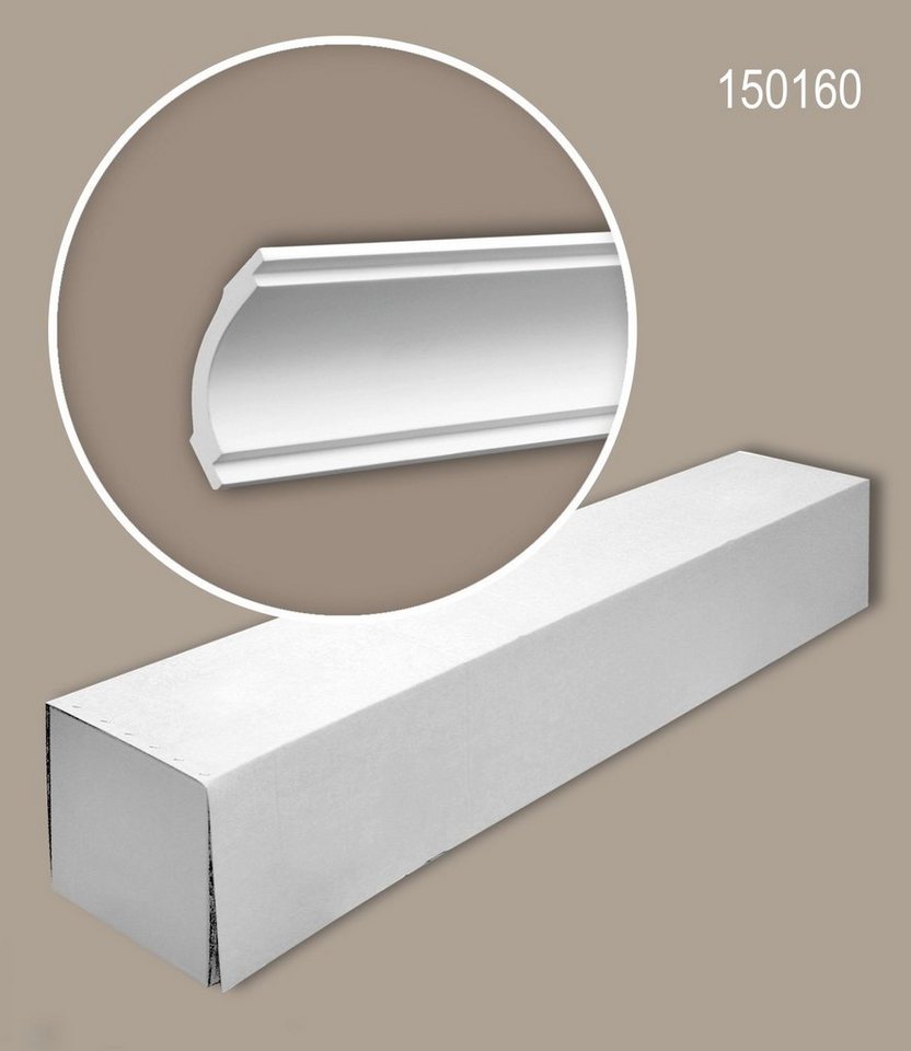 Profhome Deckenprofil 150160-box (1 Karton Leisten-Set, 20-St., Stuckleisten, Eckleisten, Deckenleisten, Zierleisten, 40 m), weiß, vorgrundiert von Profhome