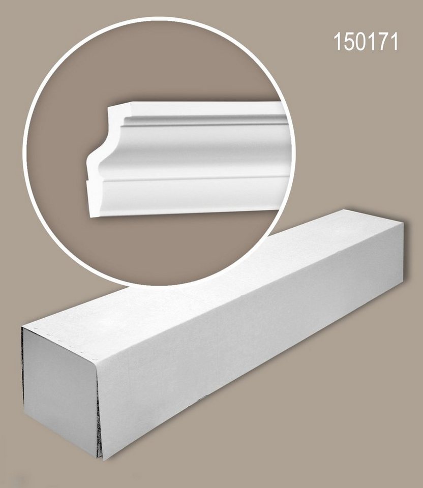 Profhome Deckenprofil 150171-box (1 Karton Leisten-Set, 36-St., Stuckleisten, Eckleisten, Deckenleisten, Zierleisten, 72 m), weiß, vorgrundiert von Profhome