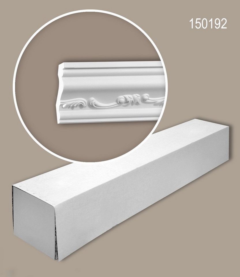 Profhome Deckenprofil 150192-box (1 Karton Leisten-Set, 16-St., Stuckleisten, Eckleisten, Deckenleisten, Zierleisten, 32 m), weiß, vorgrundiert von Profhome