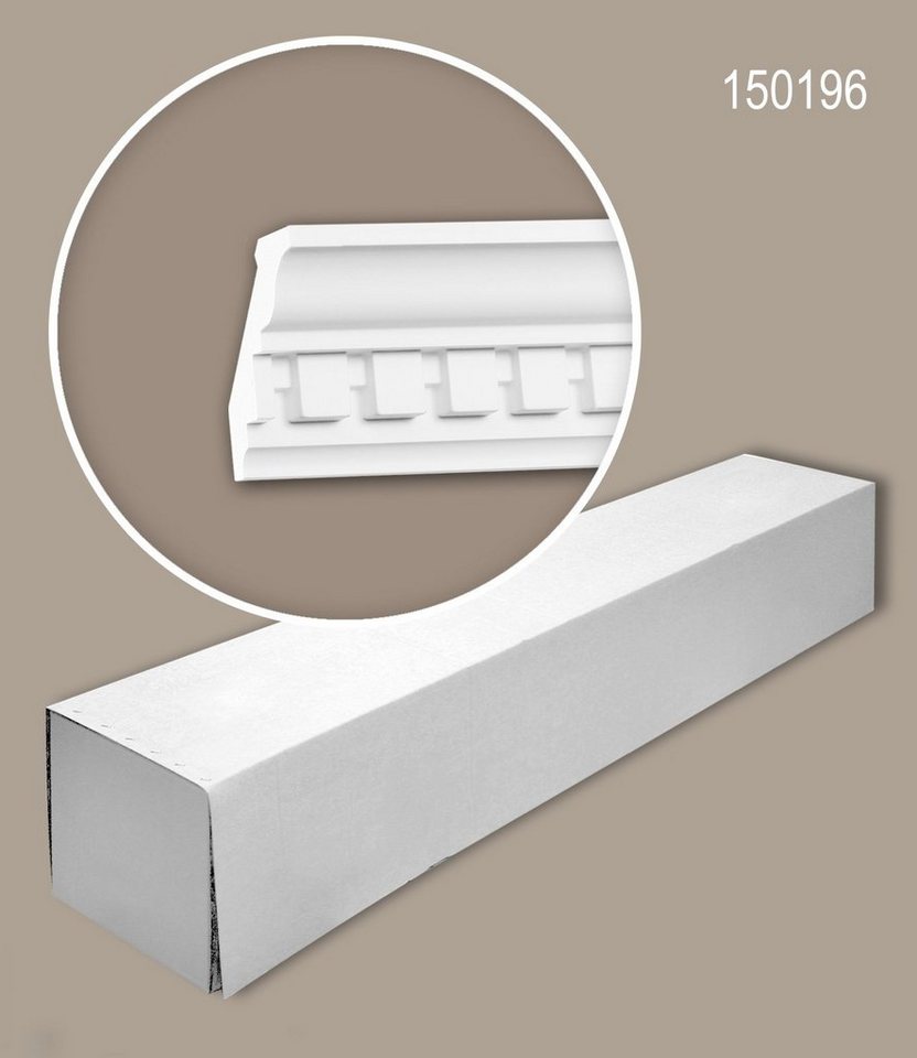 Profhome Deckenprofil 150196-box (1 Karton Leisten-Set, 12-St., Stuckleisten, Eckleisten, Deckenleisten, Zierleisten, 24 m), weiß, vorgrundiert von Profhome