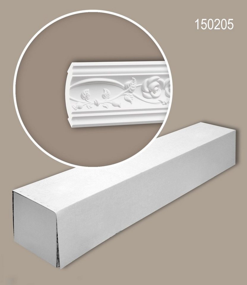 Profhome Deckenprofil 150205-box (1 Karton Leisten-Set, 14-St., Stuckleisten, Eckleisten, Deckenleisten, Zierleisten, 28 m), weiß, vorgrundiert von Profhome