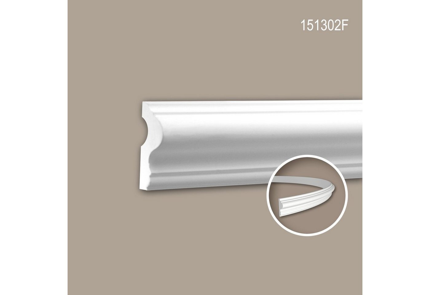 Profhome Flexprofil 151302F (Profilleiste, 1-St., Flexible Wandleiste, Stuckleiste, Zierleiste, 2 m), weiß, vorgrundiert von Profhome