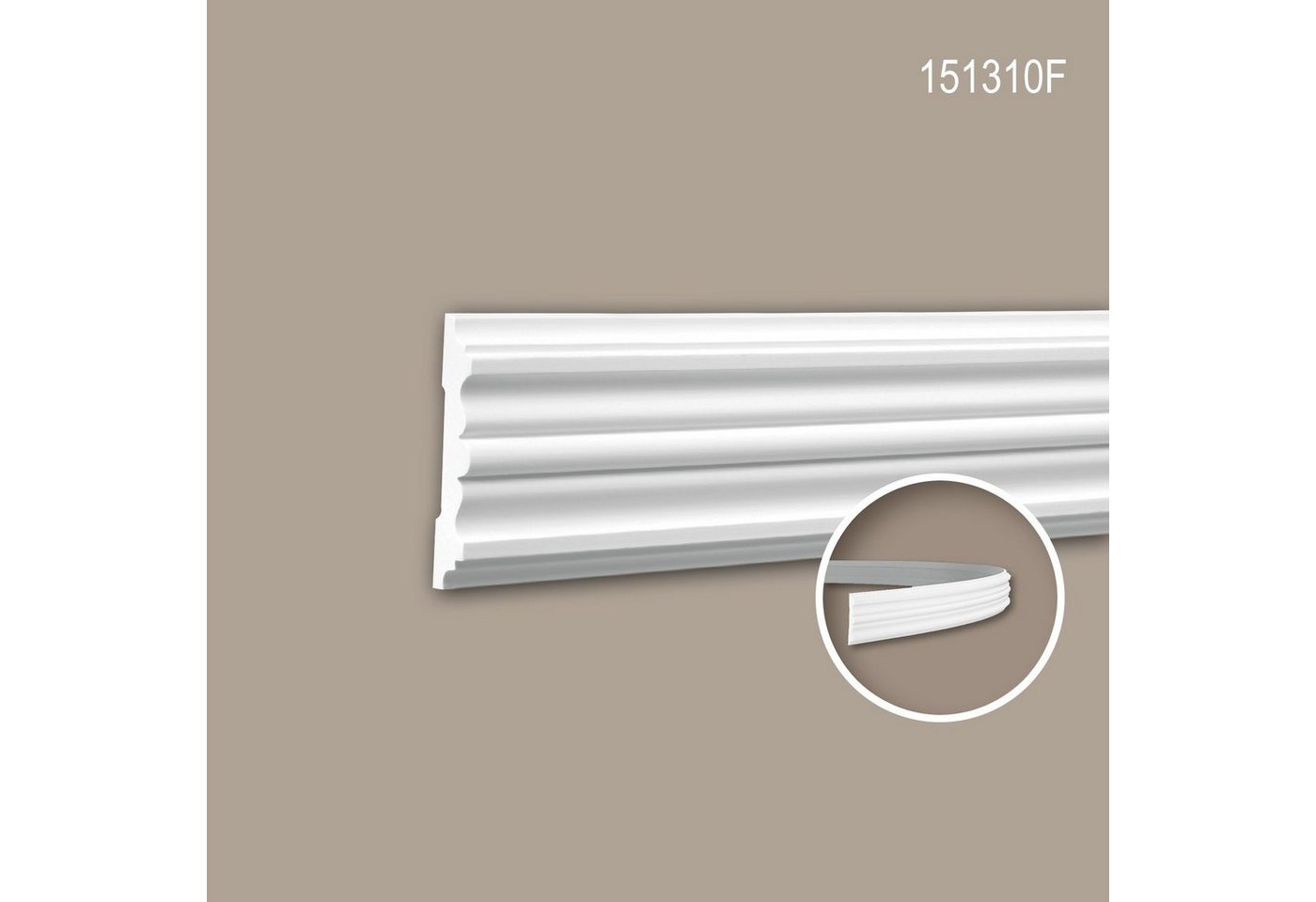 Profhome Flexprofil 151310F (Profilleiste, 1-St., Flexible Wandleiste, Stuckleiste, Zierleiste, 2 m), weiß, vorgrundiert von Profhome