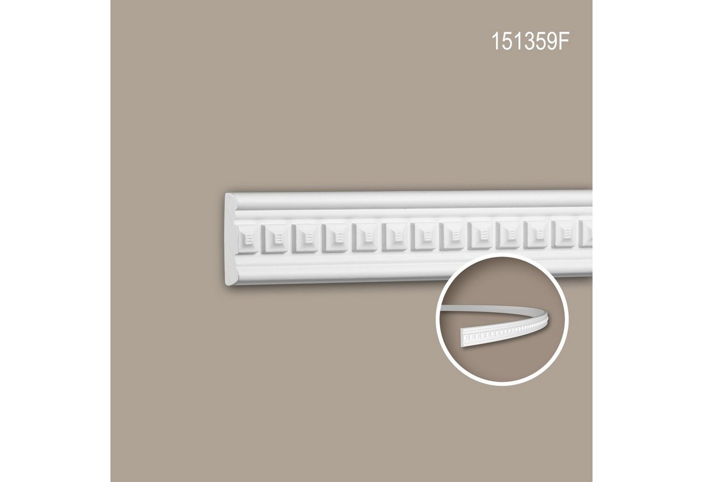Profhome Flexprofil 151359F (Profilleiste, 1-St., Flexible Wandleiste, Stuckleiste, Zierleiste, 2 m), weiß, vorgrundiert von Profhome
