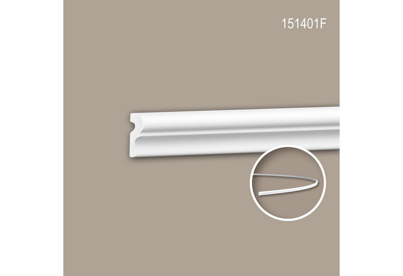 Profhome Flexprofil »151401F« (Profilleiste, 1-St., Flexible Wandleiste, Stuckleiste, Zierleiste, 2 m), weiß, vorgrundiert von Profhome