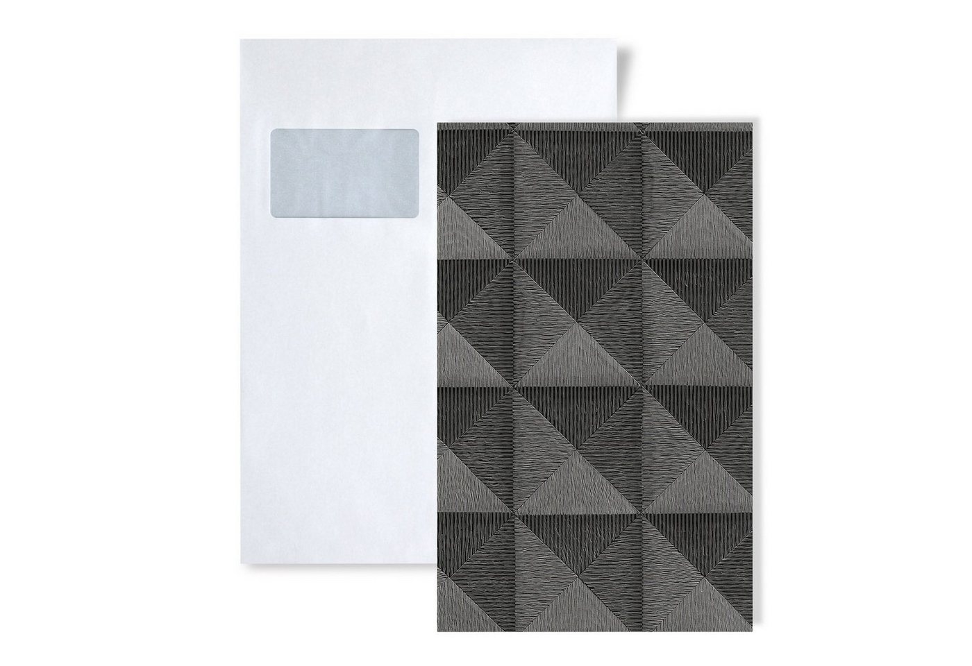 Profhome Prägetapete S-BA220065-DI, grafisch, Metall-Effekte, geometrisch, unifarben, (1 Musterblatt, ca. A5-A4), anthrazit, schwarz von Profhome